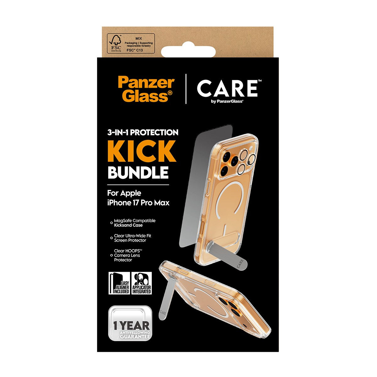 PanzerGlass® | CARE™ by PanzerGlass® 3-in-1 Kick Bundle iPhone 17 Pro Max